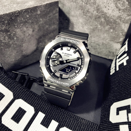 卡西欧金属农家橡树手表男GM2100