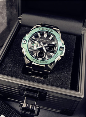 卡西欧手表男钢铁之心gshock王一博太阳能蓝牙运动表GST-B400/100