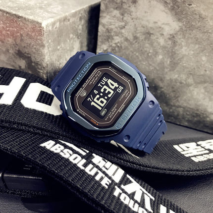 卡西欧手表男太阳能蓝牙心率测量充电计步小方块 DW-H5600MB-1/2