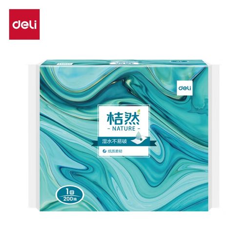 得力 CC1200-05 1层200抽桔然擦手纸 白色 20包/箱