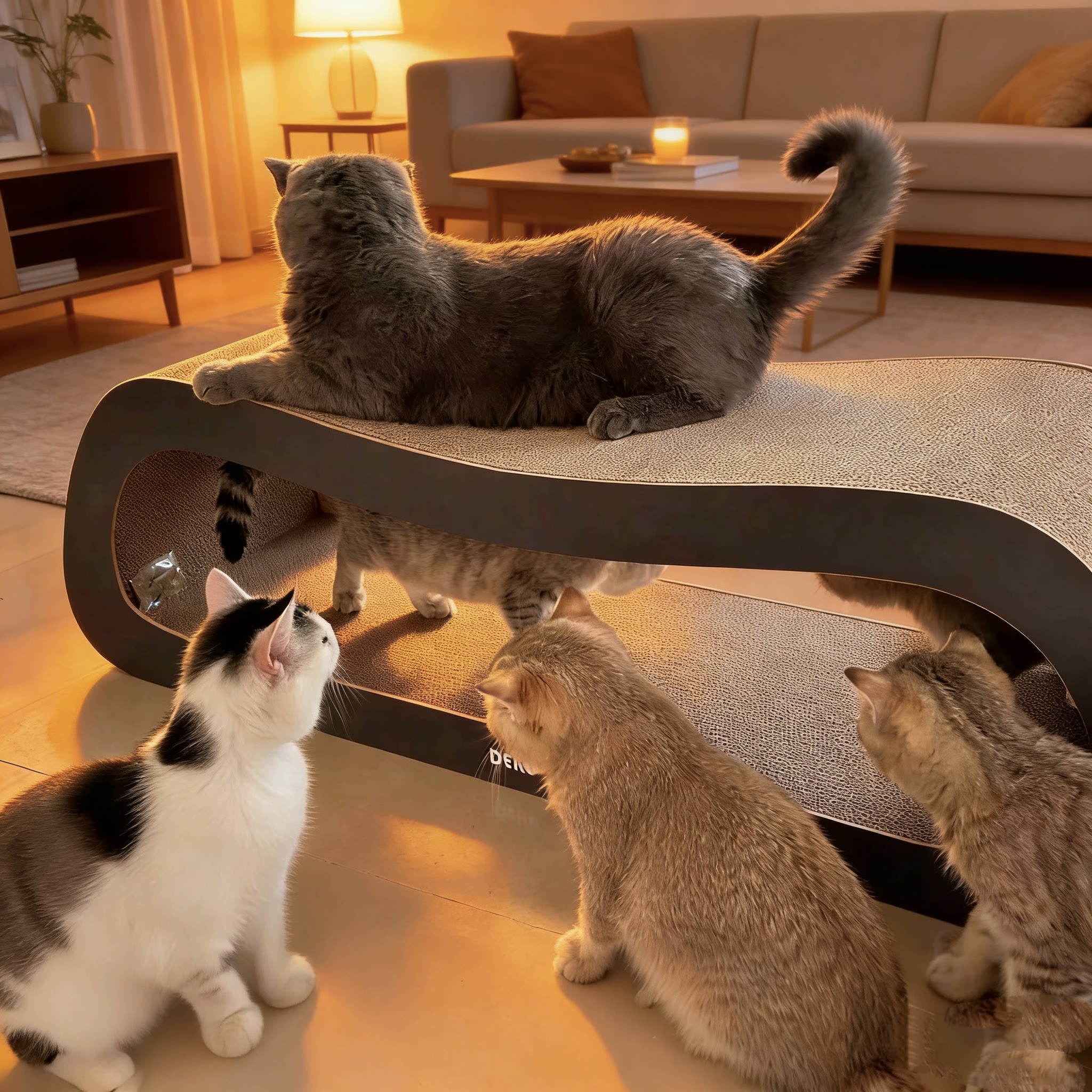 得酷猫抓板瓦楞纸两层猫窝超大号耐磨猫爪板保护沙发磨爪玩具包邮