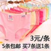 女士内裤 女纯棉中腰棉质面料全棉白纯色三角少女学生比莫代尔舒适