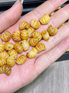 新品菩提根炭烧牛角包通孔隔珠手工diy手链串珠材料配件单珠饰品