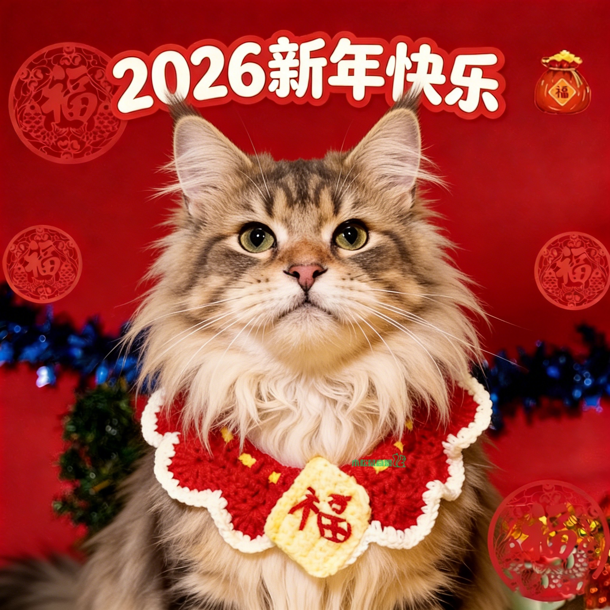 缅因猫专用猫咪新年围脖配饰宠物马年春节喜庆红色围巾围兜口水巾,宠物/宠物食品及用品,围巾/口水巾,淘宝优惠券,粉丝福利购,淘宝优惠卷