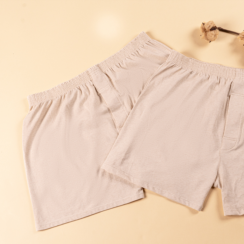 素道有机彩棉 男士大码无结绳阿罗裤 宽松舒适居家男裤平角睡裤男