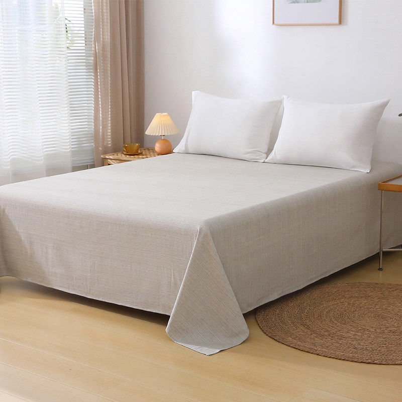素道有机绿棉 21支水洗纯棉纱布床单 灰色结实耐用床套 A类床品