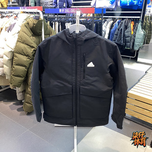 Adidas/阿迪达斯男子春秋运动户外冲锋衣加绒宽松连帽外套 IT3951