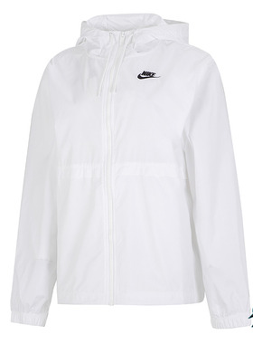 NIKE 耐克梭织连帽夹克女款防风服防泼水薄款运动外套 DM6180-100