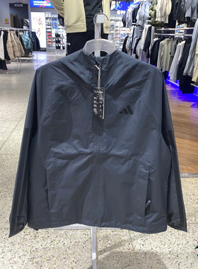 Adidas阿迪达斯26春季新款男休闲户外百搭连帽梭织夹克外套KE0272