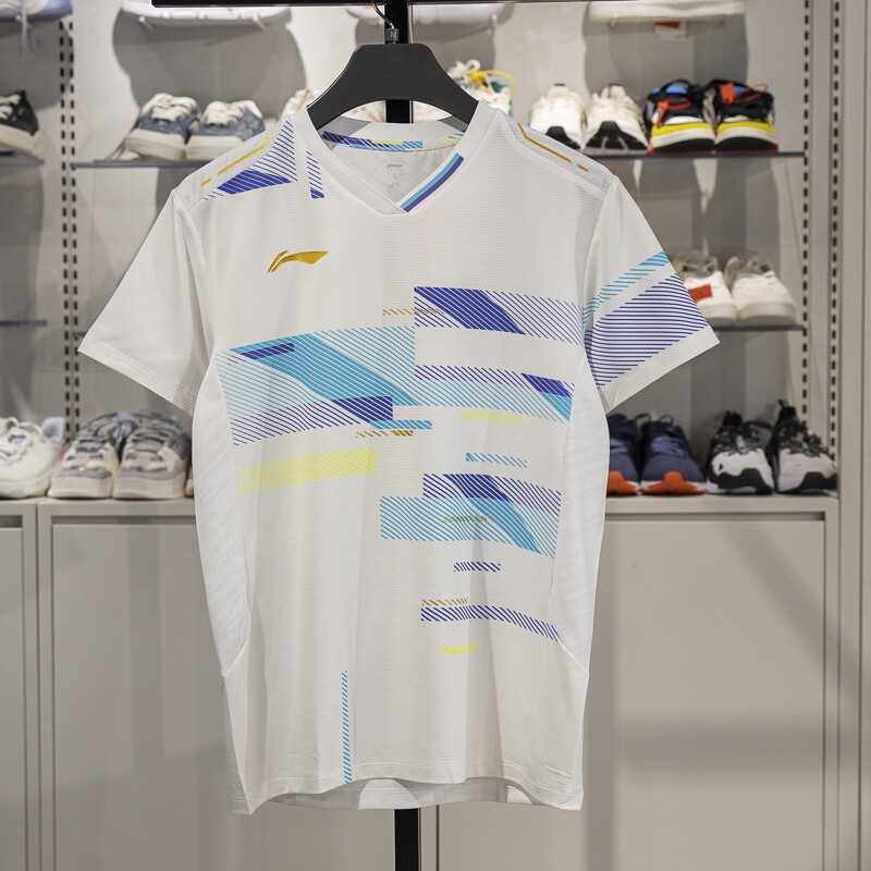 李宁羽毛球比赛服2025新款男女速干凉爽短袖比赛上衣AAYV031