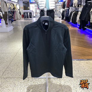 UA安德玛保暖加绒半拉链训练男运动休闲梭织长袖卫衣6003722-001