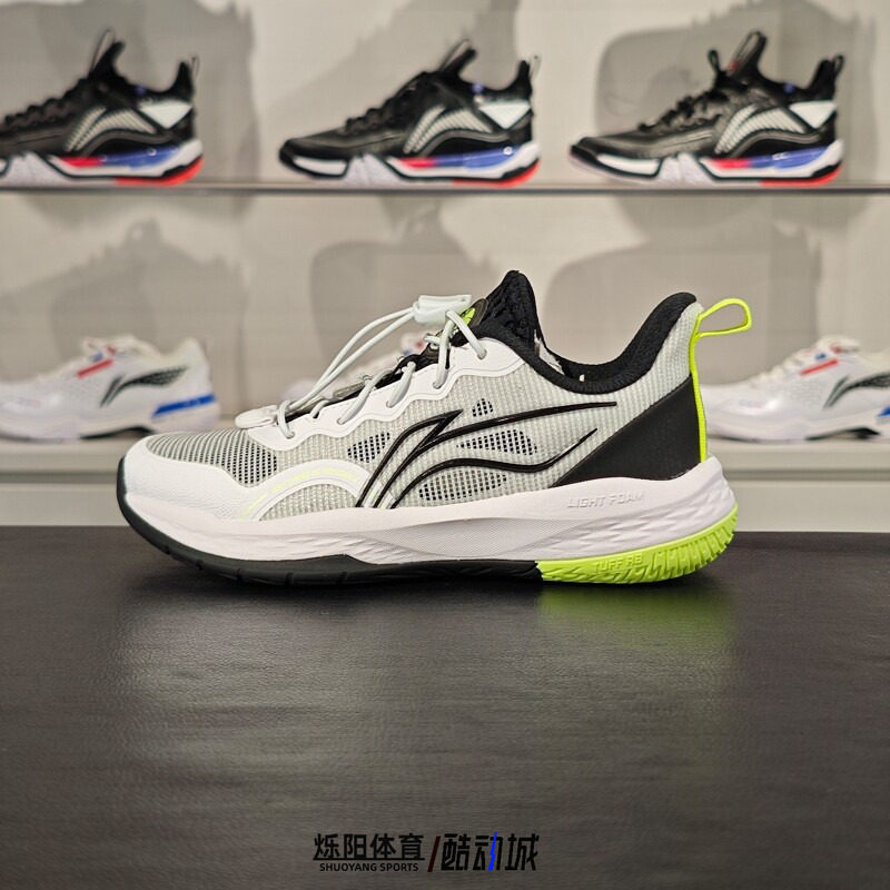 李宁2025夏季男大童龙拳 V2反光回弹网面透气儿童篮球鞋YKBU026