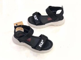 沙龙岛 夏季时尚男童百搭潮流魔术贴露趾韩版休闲凉鞋9b3205