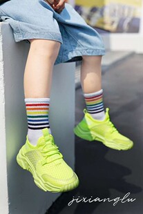 吉象路运动鞋新款童鞋春季中大童男女童网鞋透气潮鞋02-107