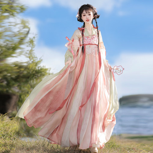 【昭昭公主】原创唐制汉服女齐胸汉元素重工绣花春夏古风飘逸日常