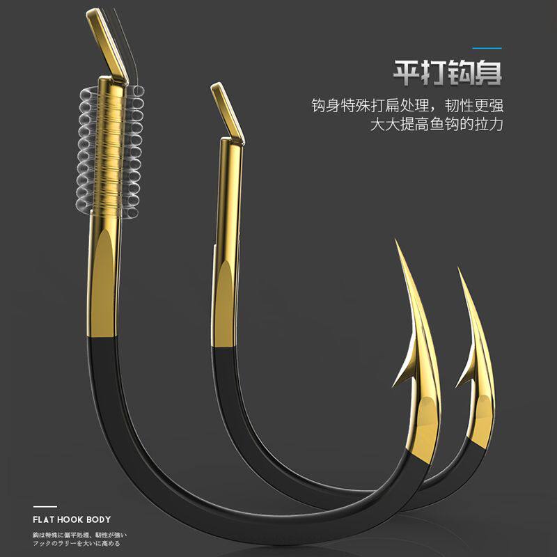 钨钢黑金鬼牙鱼钩散装伊势尼歪嘴伊豆新关东无倒刺钓鲫鱼鱼钩鱼钓