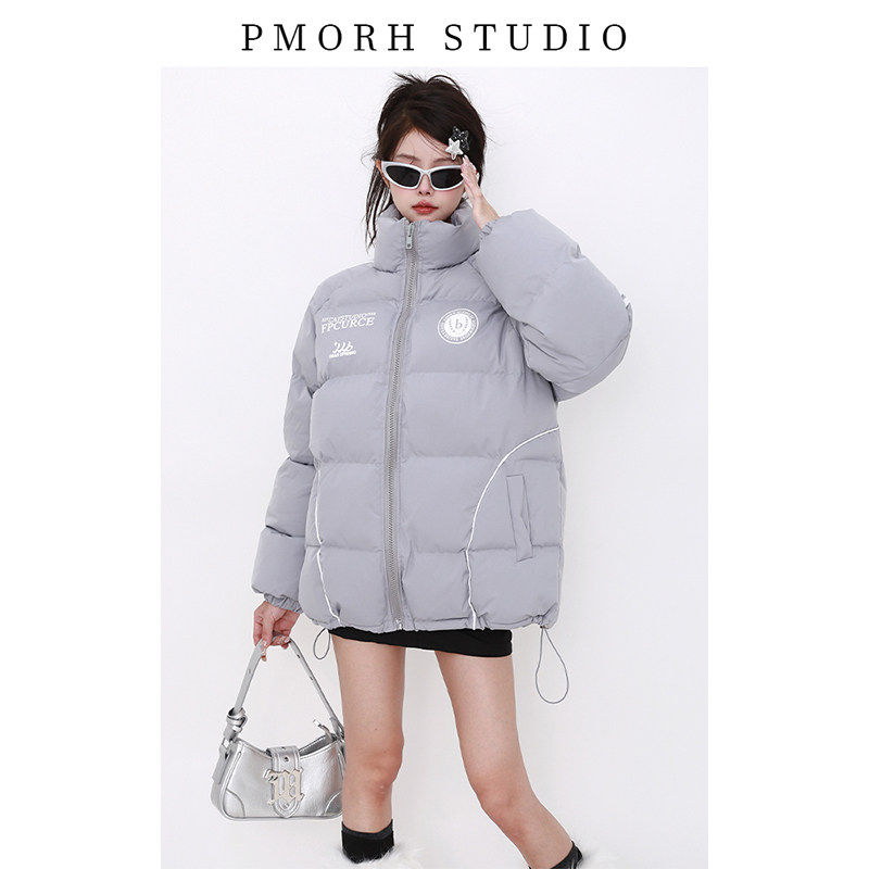 美式灰色三条杠羽绒棉服外套女冬季新品加厚面包服保暖棉衣棉袄潮,女装/女士精品,棉衣/棉服,淘宝优惠券,粉丝福利购,淘宝优惠卷