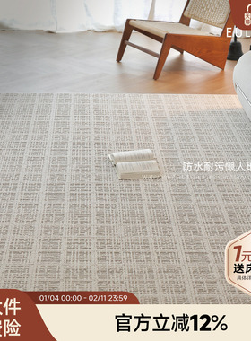 攸理eully雾霭 防水防污地毯客厅耐脏灰色高级免洗可擦地毯家用