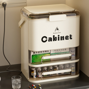 医药箱家用大容量多层抽屉式大号药品收纳盒分层医疗箱家庭装药包