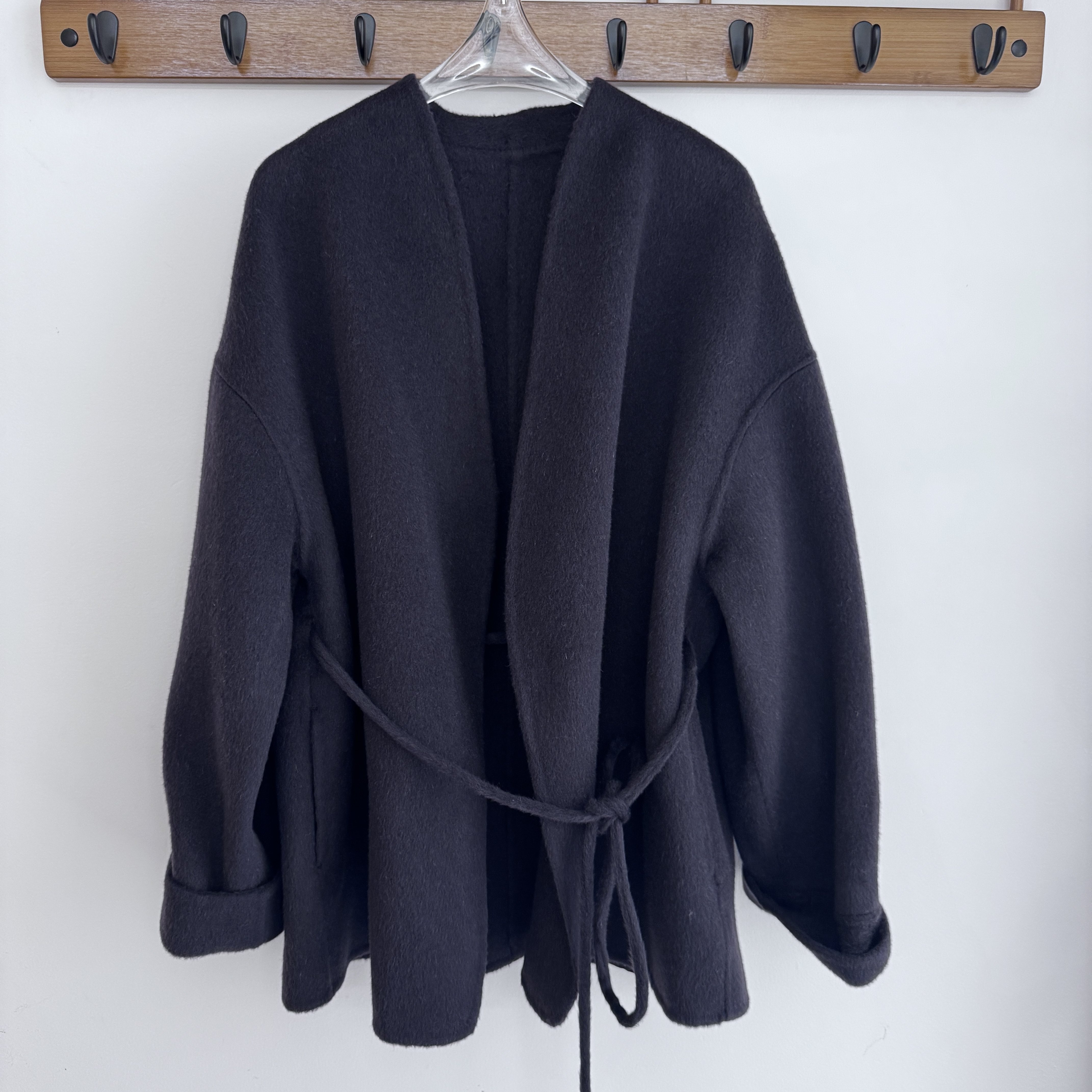 气质高雅百分百羊毛V领侧系绳宽松显瘦大衣女双面呢洋气外套秋冬,女装/女士精品,毛呢外套,淘宝优惠券,粉丝福利购,淘宝优惠卷