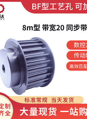 45号钢同步带轮 HTD8M 带宽20现货 16齿-48齿 工艺孔  可配套皮带