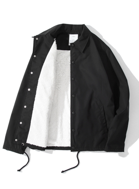 pureピュア 日本进口面料 日系加绒加厚羊羔绒教练夹克外套男秋冬