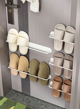 入户门后磁吸拖鞋架防盗门上磁铁挂鞋置物架壁挂式门口拖鞋收纳架