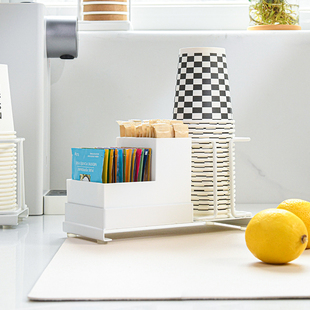 桌面茶包收纳盒茶水间一次性水杯架子咖啡奶茶糖包分类整理置物盒