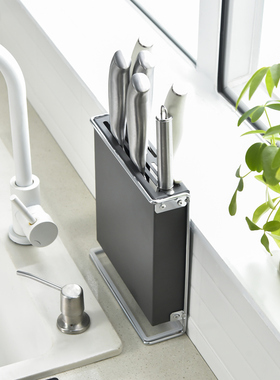 家用刀架置物架厨房壁挂筷子刀架刀具收纳盒免打孔一体单独放菜刀