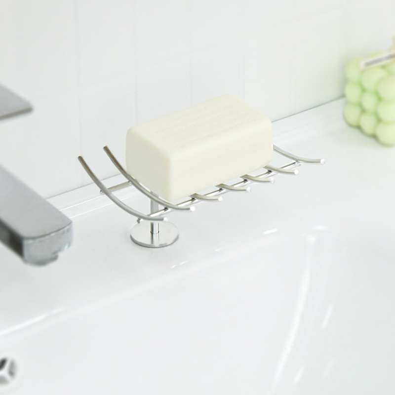 304不锈钢香皂置物架免打孔沥水