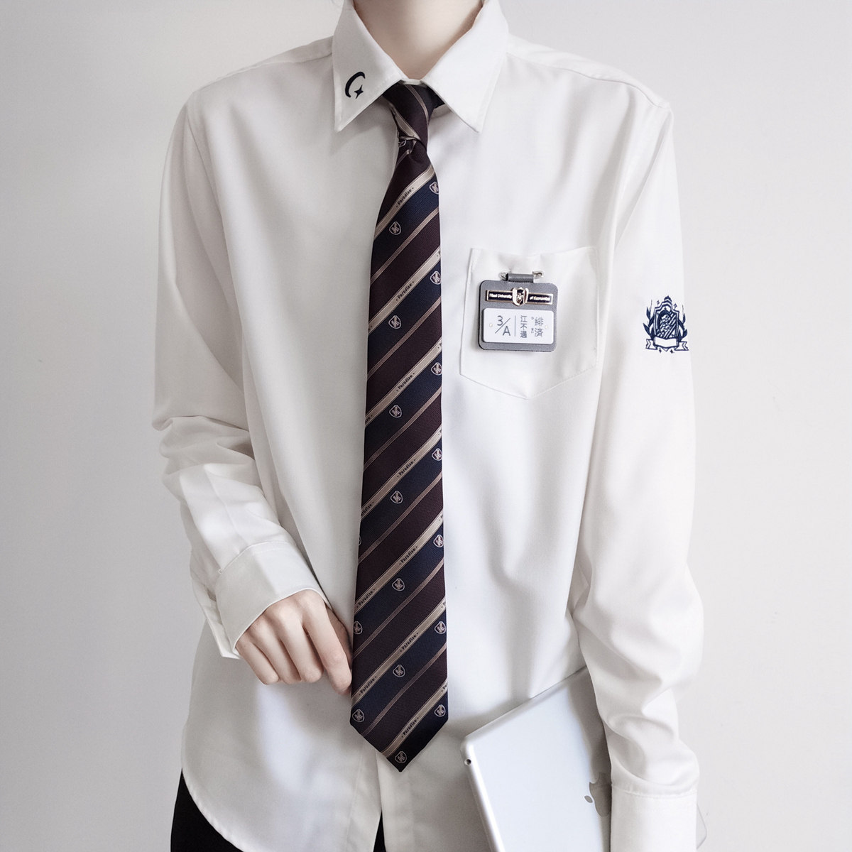 【刺篇】  原创jk/dk制服正版褐金简约校供手打领带配件男女款