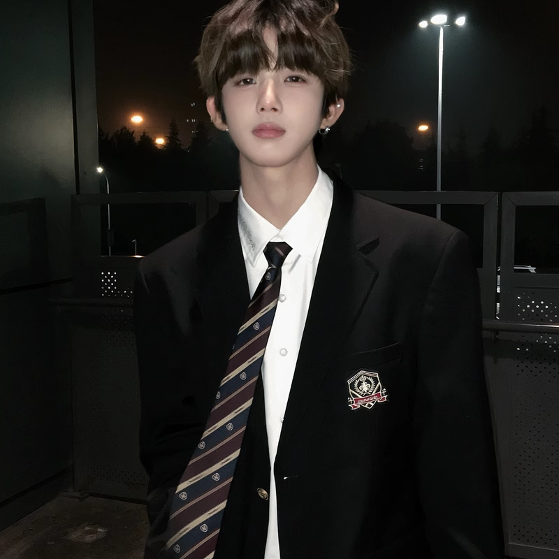 【刺篇】原创正版dk制服西装徽章外套日系学生两粒扣西服套装男