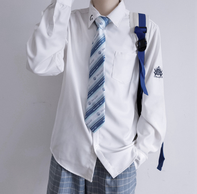 dk原创刺绣长袖学院风黑白制服