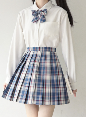 【刺篇】jk制服日系长袖角襟丸襟衬衫 基础款黑白尖领圆领衬衫 女