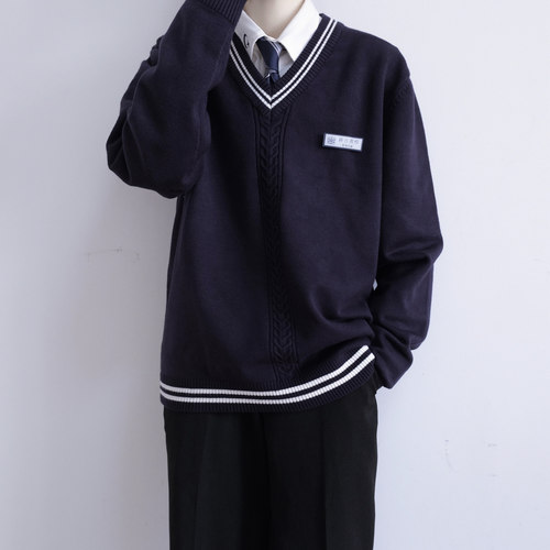 dk刺篇原创制服学院风套头毛衣