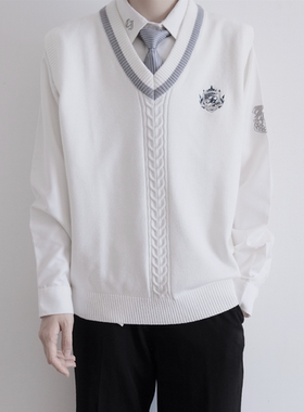 【刺篇】原创JKDK制服正版百搭男女款针织毛衣马甲日系校供背心