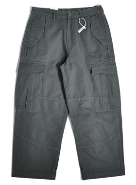 重磅梭织美式咔叽复古M51山系多口袋工装裤宽松直筒阔腿休闲裤男