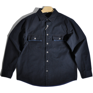 巴恩风纯棉工装 重磅美式 衬衫 长袖 衬衣休闲外套 咔叽复古美拉德猎装