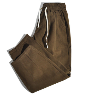 阔腿锥形休闲裤 宽松直筒美式 男 裤 重磅日系复古老钱风双褶廓形工装