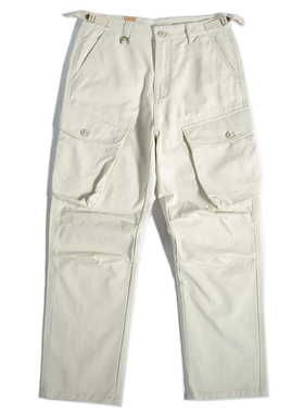 美拉德山系户外大口袋伞兵工装裤美式复古宽松直筒重磅纯棉休闲裤