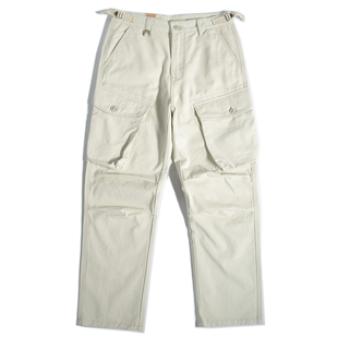 美拉德山系户外大口袋伞兵工装裤美式复古宽松直筒重磅纯棉休闲裤