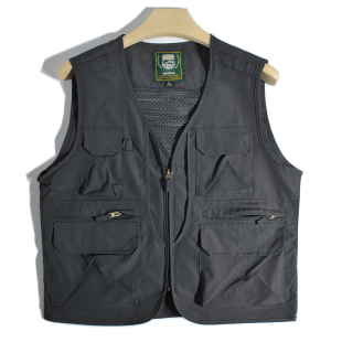 山系户外多口袋工装 钓鱼马甲港风机能防水登山徒步日系露营背心男