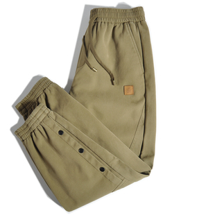 宽松直筒锥形休闲裤 重磅加绒保暖美式 束脚裤 裤 男 复古哈伦阔腿工装