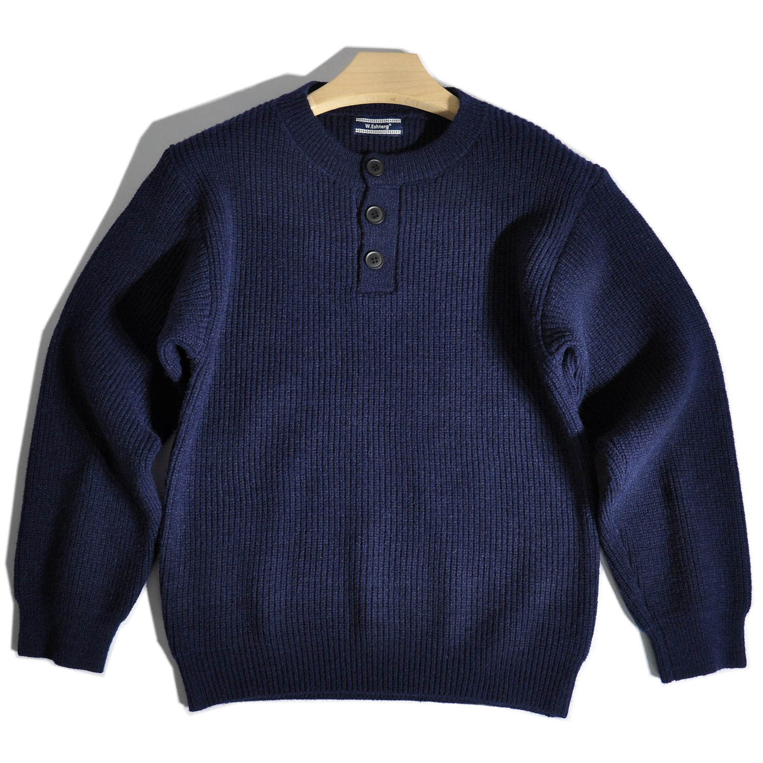 美式复古美拉德亨利领套头针织衫