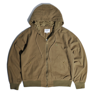 港风宽松廓形休闲外套男 帆布连帽夹克山系工装 美式 复古底特律猎装