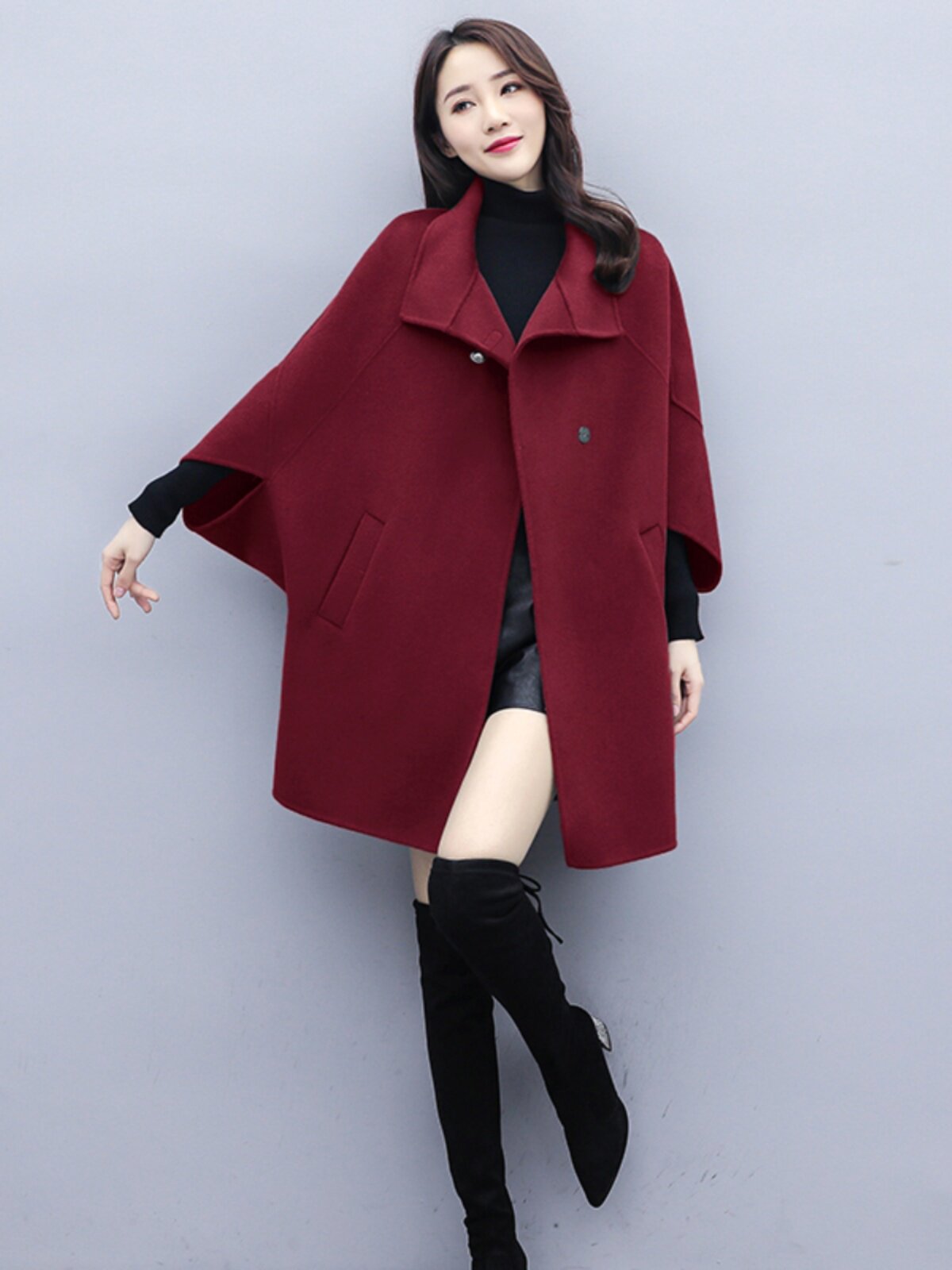 HEPBURN STYLE GREEN NIZI COAT MID-LENGTH WOOLEN COAT AUTUMN 2023 NEW SMALL TWEED AUTUMN WINTER