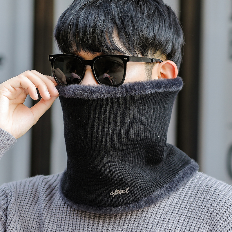 围脖男冬加绒加厚男士脖套护颈椎冬季骑行面罩户外围巾套头百搭潮