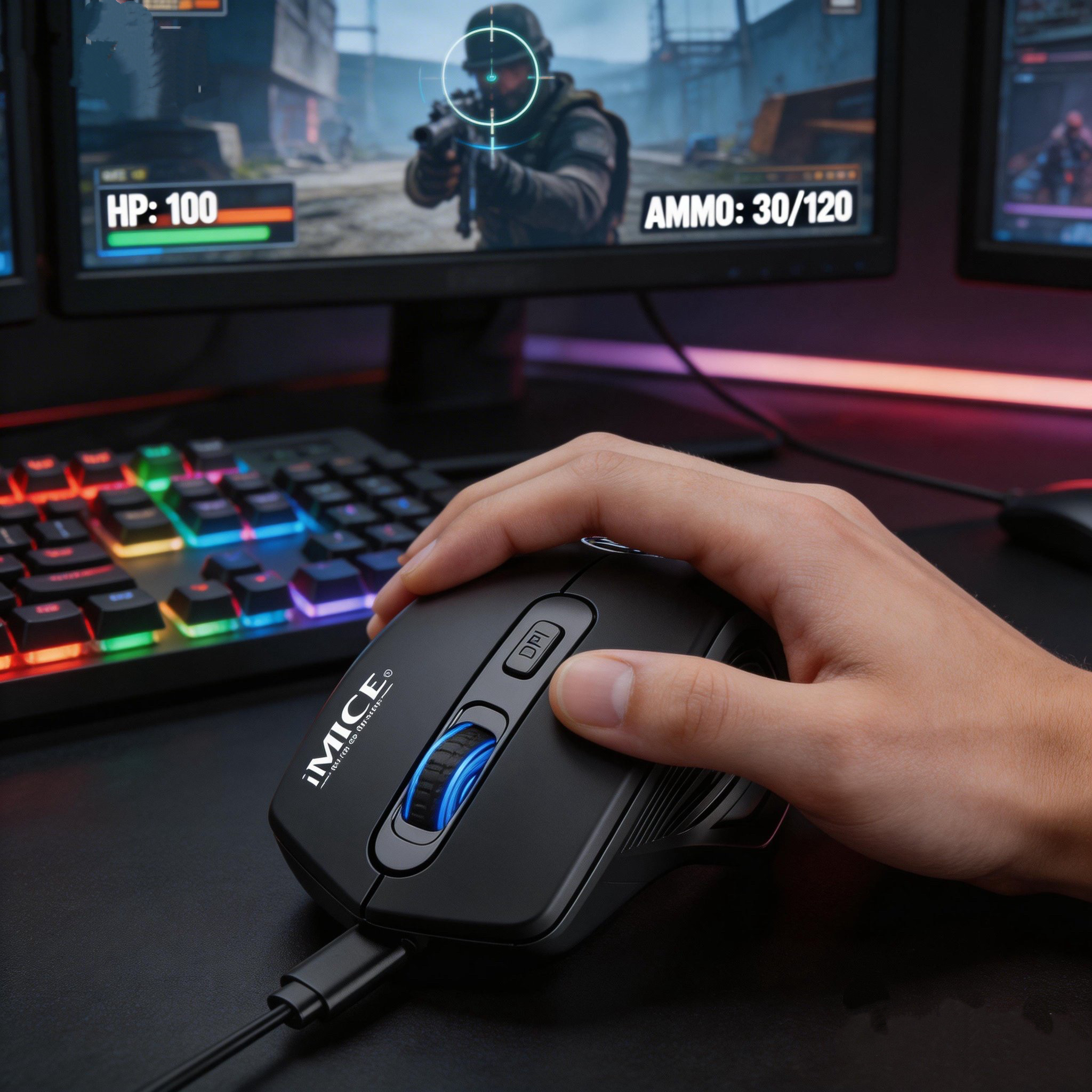 新款立体垂直侧握无线鼠标电脑游戏办公通用充电蓝牙无线静音鼠标