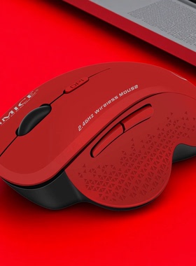 新款红色垂直式省电红色光电无线鼠标支持电脑笔记本家用游戏办公