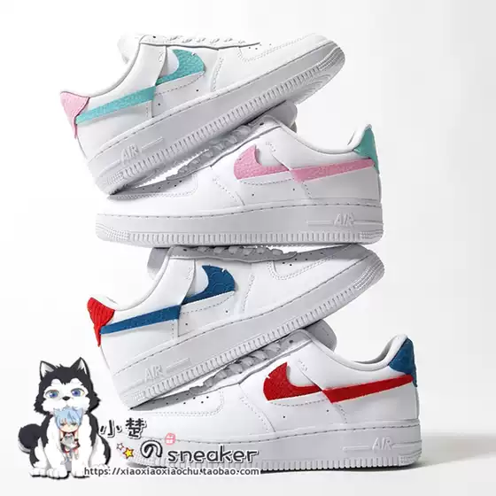 Chu Nike Air Force 1 AF1 White Red Blue Snake Pattern Deconstructed Skate Shoe DC1164-100-101